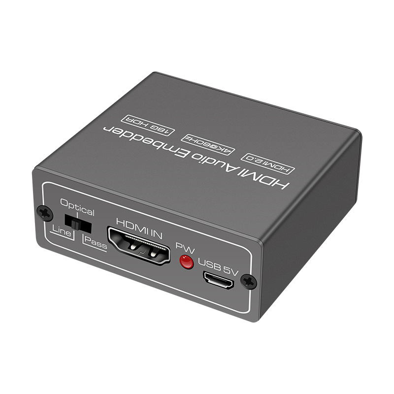 HDMI audio embedded HD HDMI audio synthesizer DVI+3.5 optical fiber to HDMI converter 4K 6