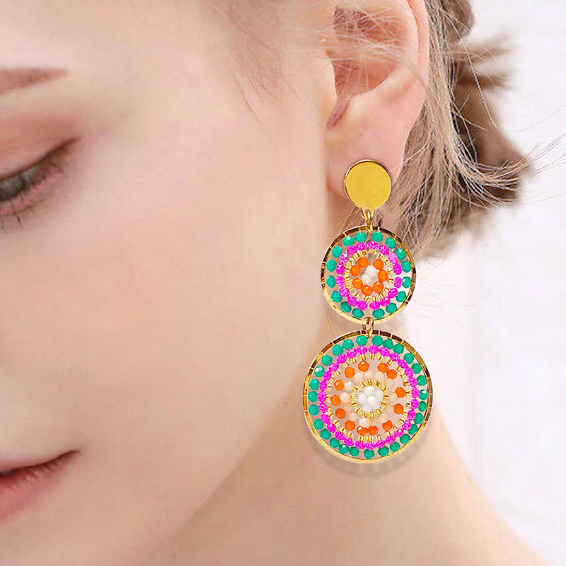 Outdoor, Shopping Occasion 1 Pair Bohemian Geometric Glass Seed Bead Drop Earrings