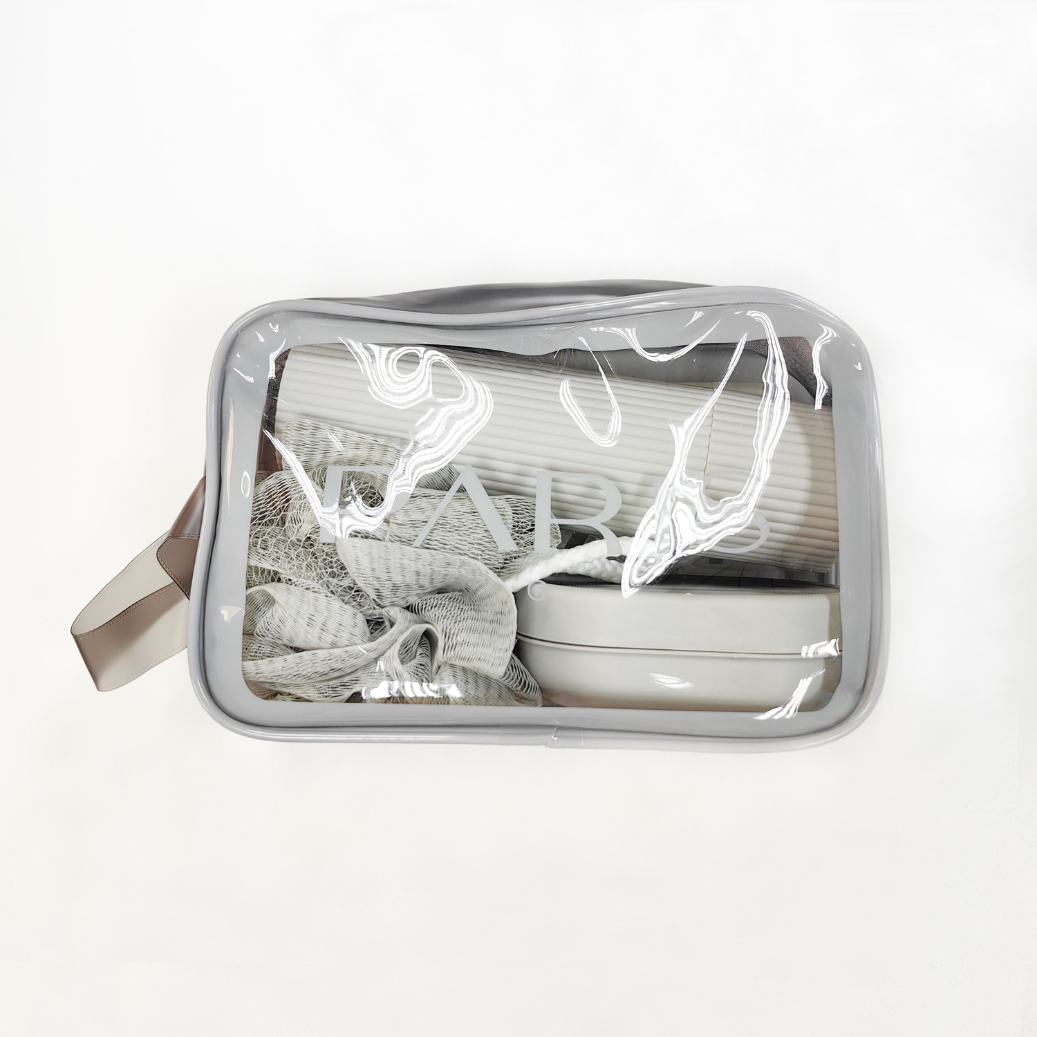 Juego de Bolsa de Aseo Portátil Transparente de Plástico para Viajes