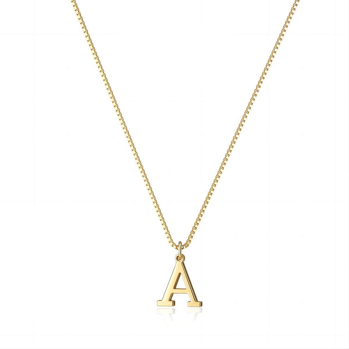 Personalised Gold Plated Initial Pendant Necklace For Women_voghion.com