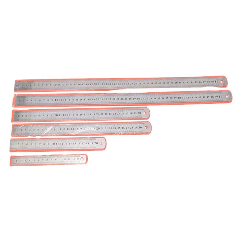 Утолщенная стальная линейка 50 см, металлическая линейка с лазерной маркировкой, офисные принадлежности, линейка из нержавеющей стали 30 см, оптом