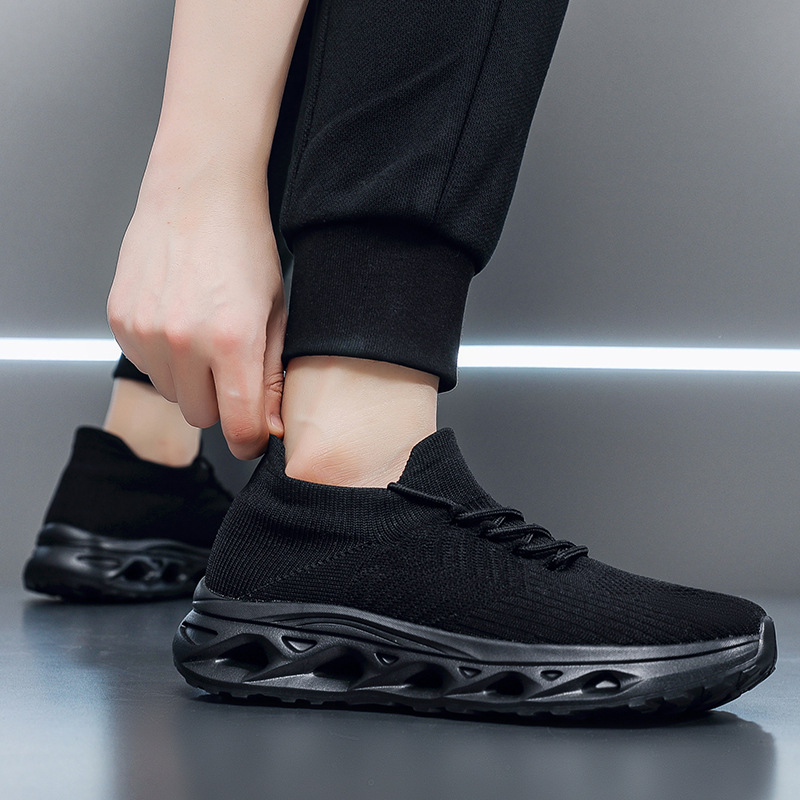 Popular Cross-border Plus-size Men's New Mesh Breathable Walking Shoes, Lightweight Height-increasing Thick-soled_vogvips.com