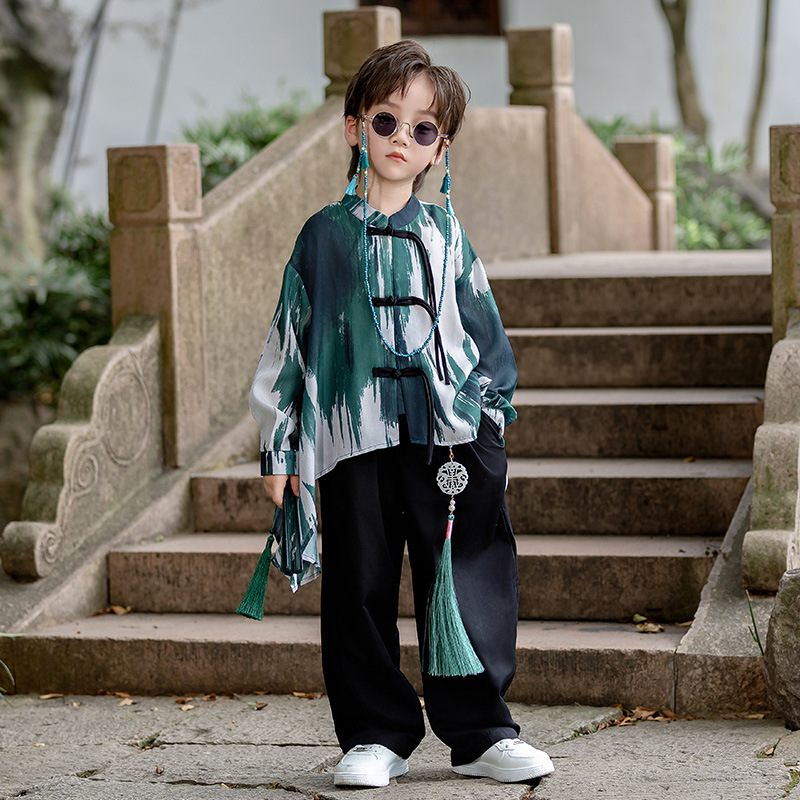 소년 정장 - 녹색 - 술 목걸이 포함