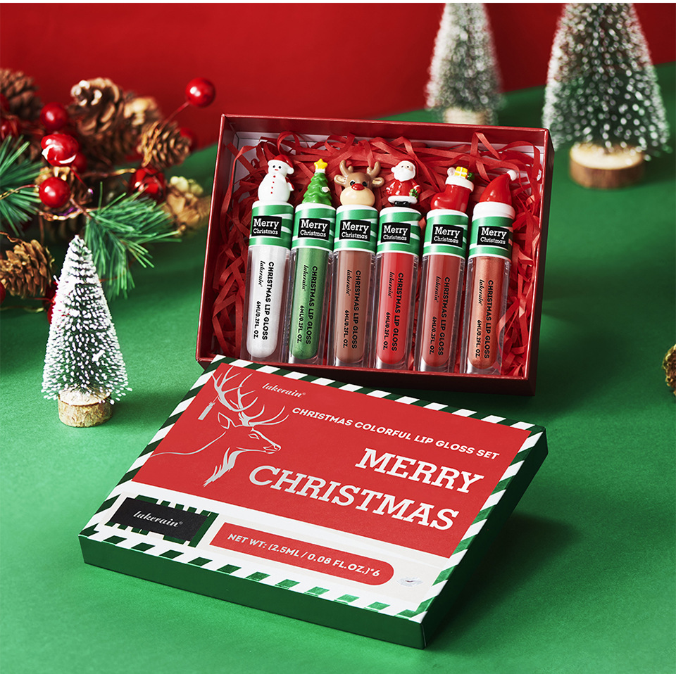 Lakerain Christmas Lip Gloss Set 6-piece Liquid Lipstick Lip gloss and Lip gloss set undefined