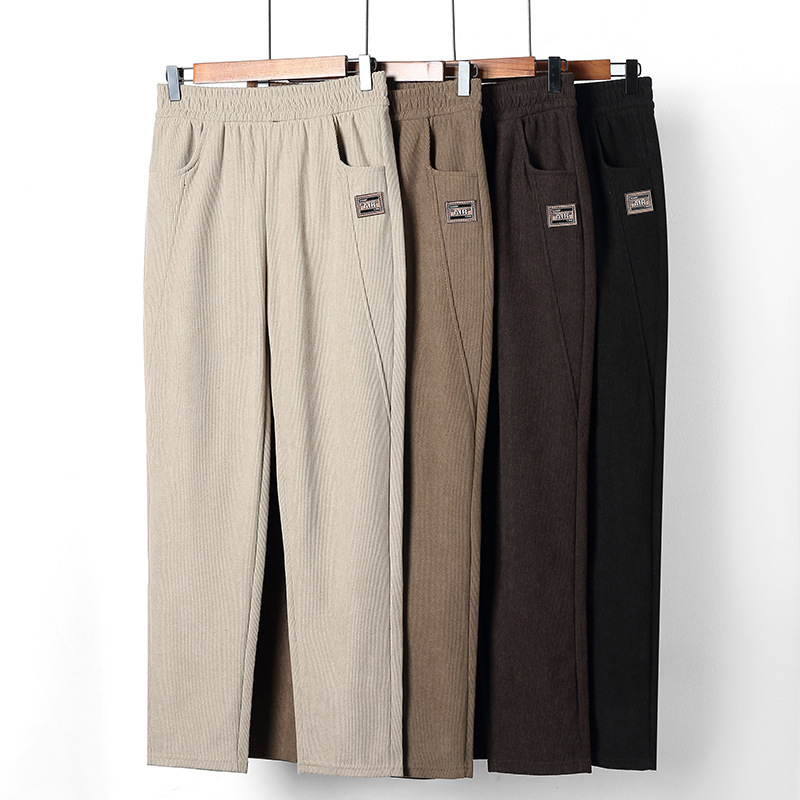 Spring and Autumn New Corduroy Strip Middle-aged and Elderly Mother Pants Women Harlan Tapered Trousers High Waist Dad Casual Pants plus size Spring and Autumn New Corduroy Strip Middle-aged and Elderly Mother Pants Women Harlan Tapered Trousers High Waist Dad Casual Pants plus size
