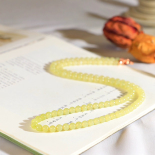 Jin Yutang Xinjiang Hetian Jade Boutique Huangkou Pearls Round Jade Necklace Jade Delicate and Oily Full Smooth and Simple