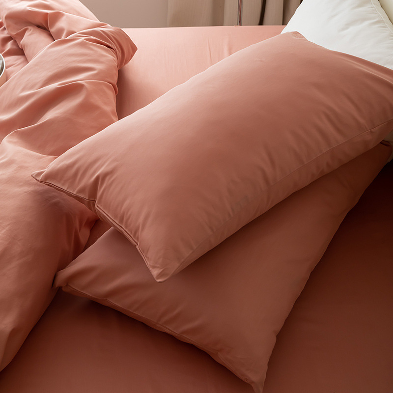 Color puro liso puro algodón funda de almohada de algodón lavado funda de almohada verano solo 48*74cm un par