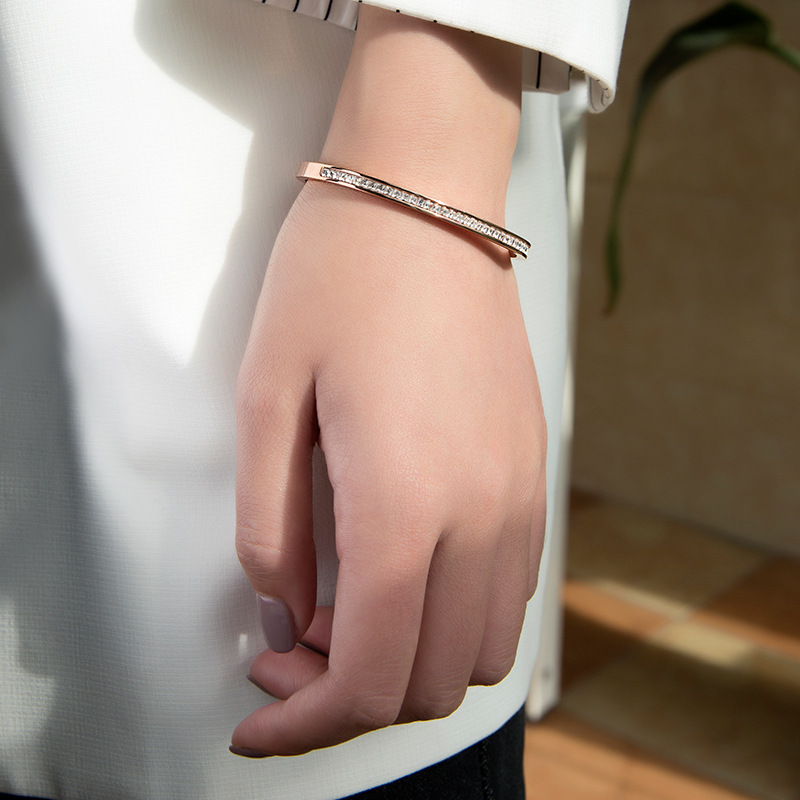 Titanium Steel Chain Material Solid Color Titanium Steel Basic Titanium Steel Bangle