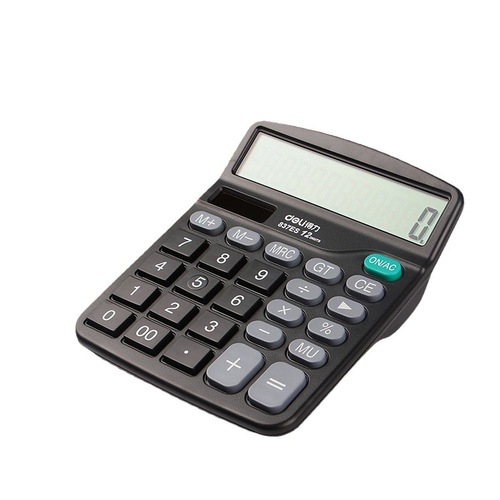 Deli Calculator 837ES Economical Solar Dual Power Supply Computer Office Desktop Calculator for Students