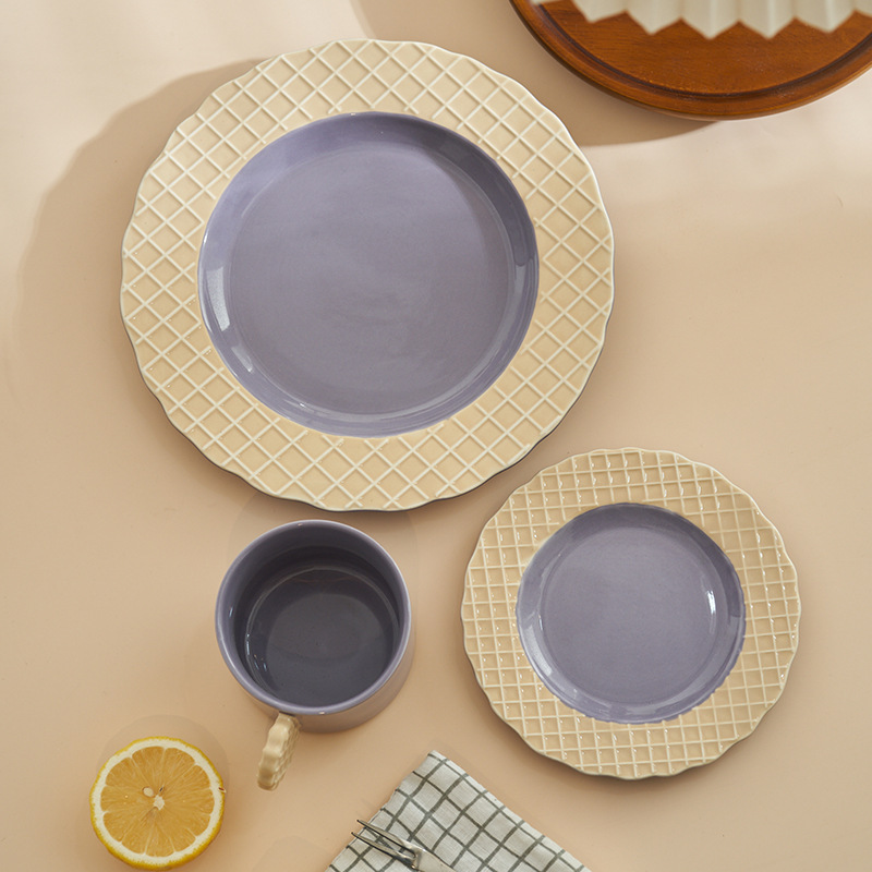 Siyue Milk Fufu Plate Girls High-Looking Breakfast Plate Ceramic Cup and Saucer Set Scandinavian Design Niche Plate