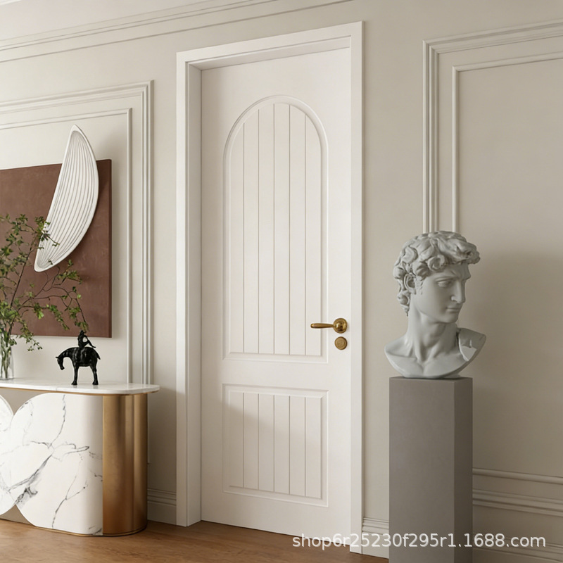 Puerta de madera francesa puerta de barniz de madera sólida puerta de habitación puerta insonorizada puerta de dormitorio decoración interior puerta de madera completa fábrica al por mayor