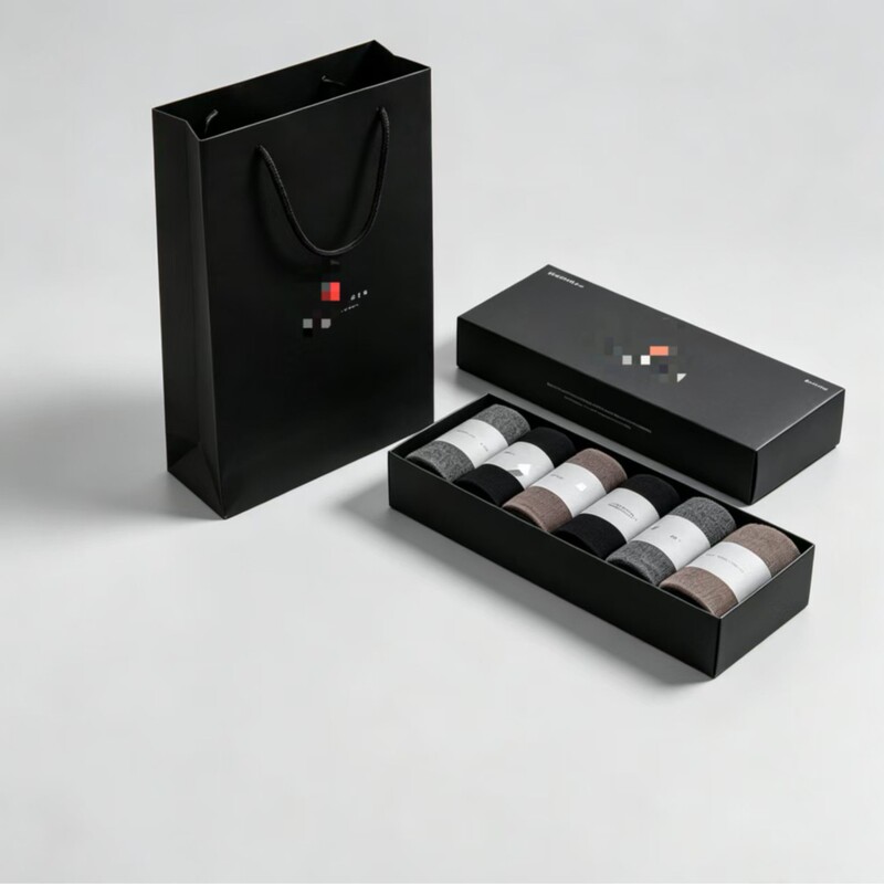 Popular cross-border export product TM Tangmi four-season mid-high tube solid color business casual 6-pair gift box set of combed cotton socks Popular cross-border export product TM Tangmi four-season mid-high tube solid color business casual 6-pair gift box set of combed cotton socks