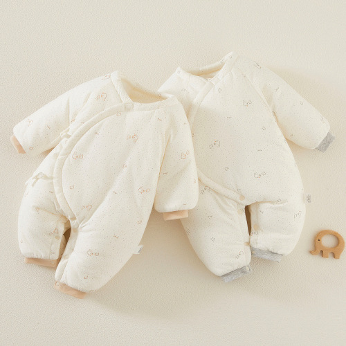 Newborn Category A Clothes for Autumn/Winter Thick Fleece Monk Dress for Newborns Baby Clothes Infant Clothing