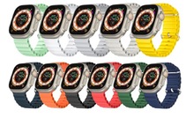 厂家定制多色硅胶表带新款双扣Ultra海洋iwatch1-8代通用硅橡胶
