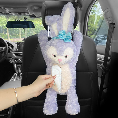 Car-mounted tissue box cartoon cute personalized Totoro plush chair back hanging car tissue pack in-car tissue box