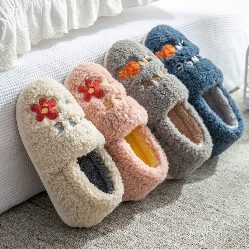 Autumn and winter keep warm Plush cotton slipper Home Furnishing indoor men and women lovers thickening non-slip With the bag Cotton mop Manufactor wholesale