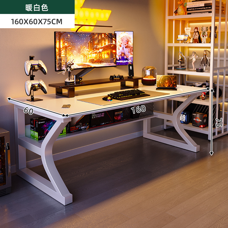 Escritorio de computadora blanco Escritorio de escritorio para juegos domésticos Escritorio de dormitorio Escritorio de escritorio Escritorio simple Escritorio de oficina para adultos