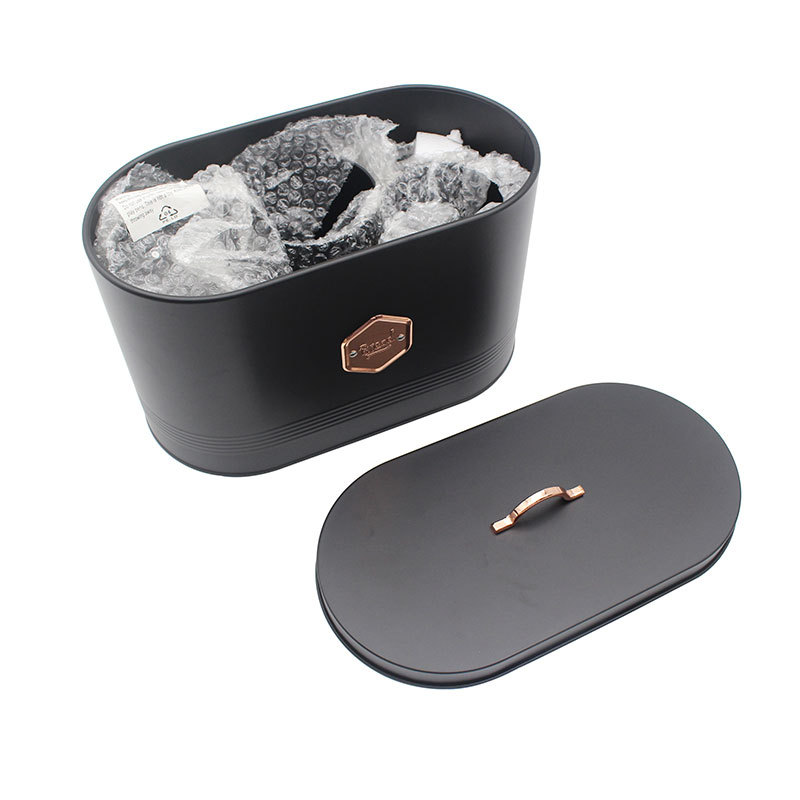 Caja de pan de metal caja de almacenamiento caja de almacenamiento hierro galvanizado casero pan dulces café té tanque de almacenamiento tanque de sellado