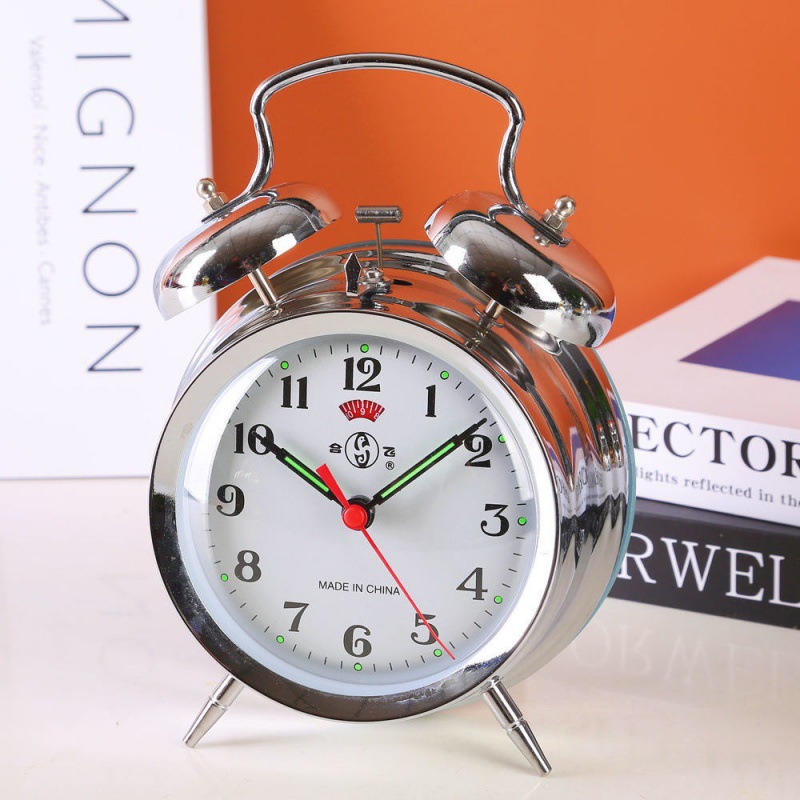 Mecánicos mecánicos de pollo para comer arroz reloj despertador retro nostálgico antiguo metal creativo dormitorio de estudiantes