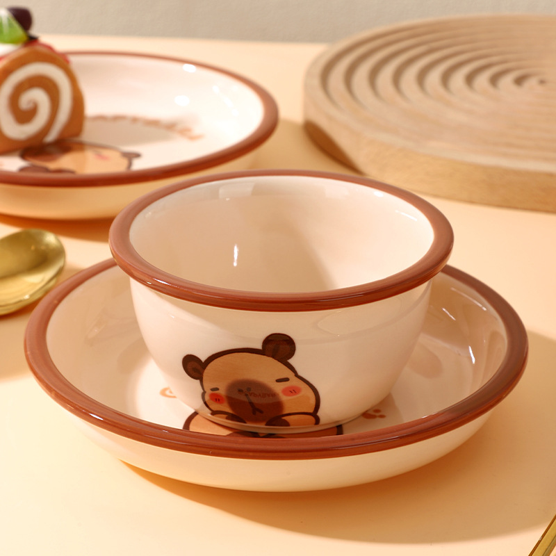 Cuenco de arroz Kapi Barami Cuencos y platos lindos Vajilla para el hogar Cuencos pequeños de dibujos animados de alto valor Regalos Cuencos de pareja