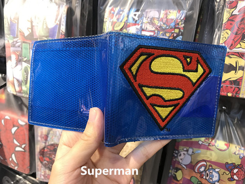 Superhero Series Logo Anime Peripheral Avengers Short PVC Bifold Wallet