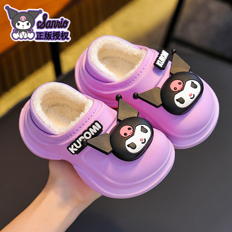 Sanliou bolsas de invierno para niños zapatos de tacones de algodón para niños y niñas caliente y veludo impermeable para el hogar Kullomi zapatillas de algodón para niños