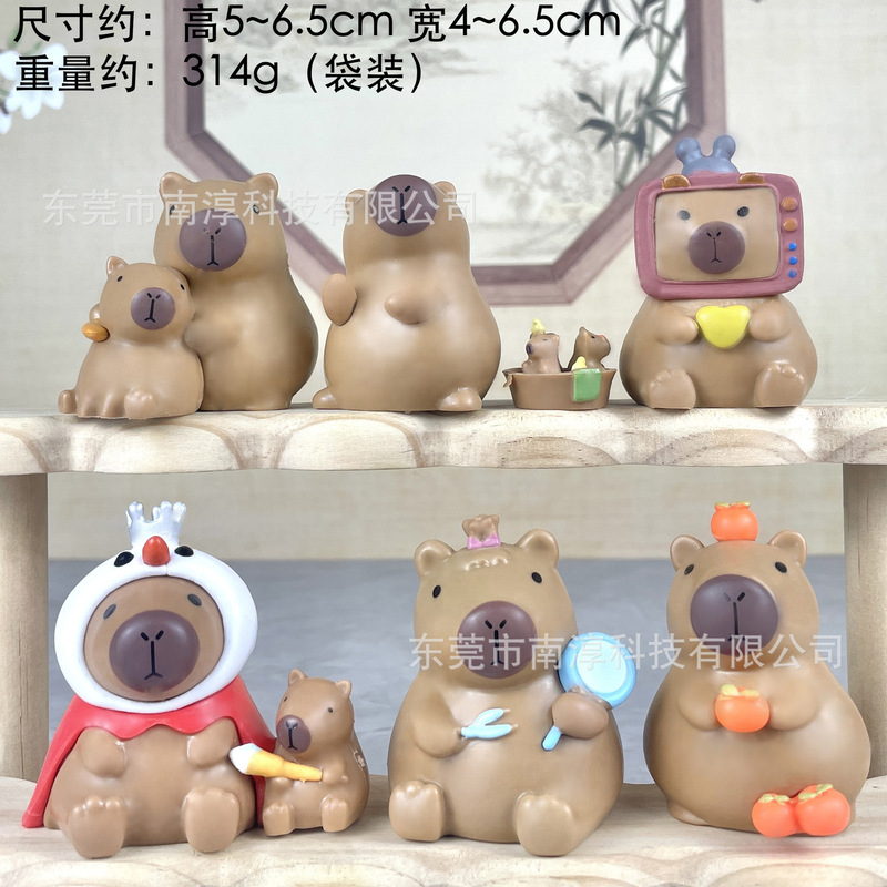 秋千卡皮巴拉盲盒手办小憨豆可爱水豚卡通摆件扭蛋机公仔批发代发|undefined