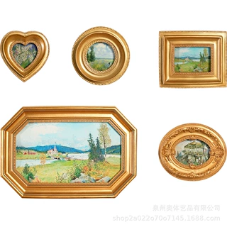 美式复古装饰画花卉风景客厅卧室餐厅挂画小众高档轻奢风相框画框