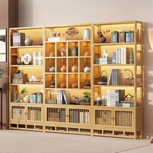新中式博古架茶室茶柜置物架茶叶展示柜非实木多宝阁茶具收纳架子