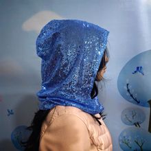 跨境新款女士单层多色亮片围巾丝巾两用新娘薄款头纱头饰一件代发