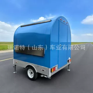 定制跨境出口餐车选配油烟机冰箱冷柜空调多功能汉堡拖挂小吃车