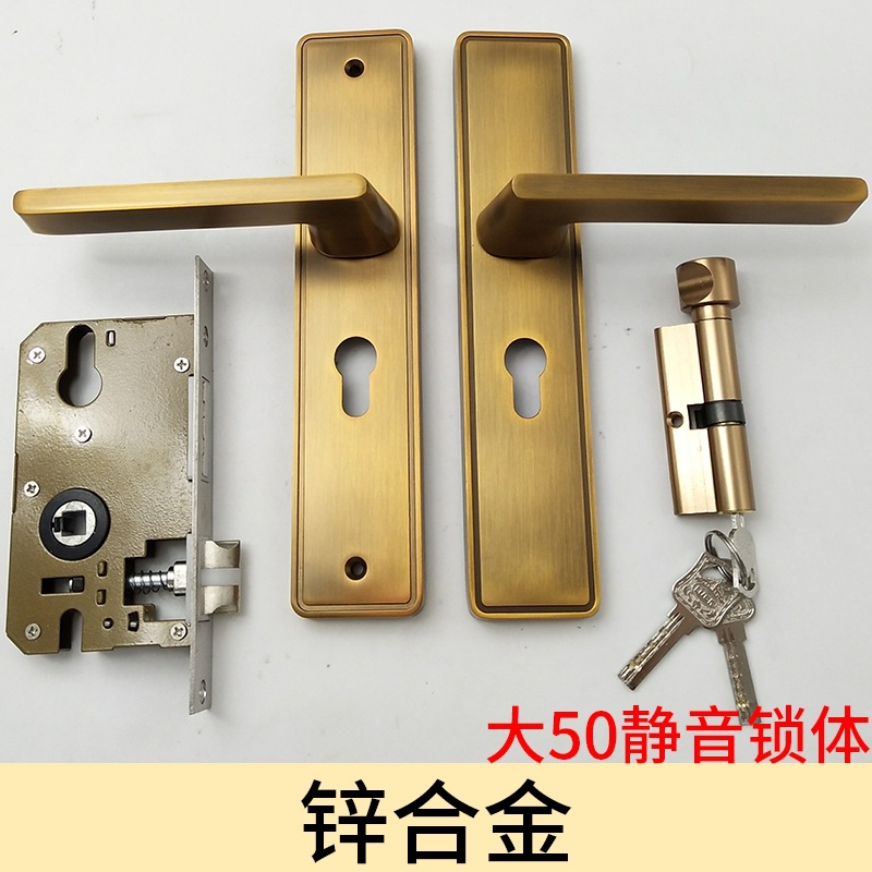 De estilo europeo Huanggu dormitorio de madera manija de la puerta mudo cerradura de la puerta mecánica al por mayor manija de hardware de interior cerradura de la puerta universal