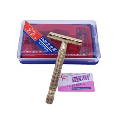 Junjie 999 manual razor holder old-fashioned metal rich gold razor shaving razor comes with blade