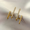 Metal silver needle, design earrings, silver 925 sample, simple and elegant design, trend of season