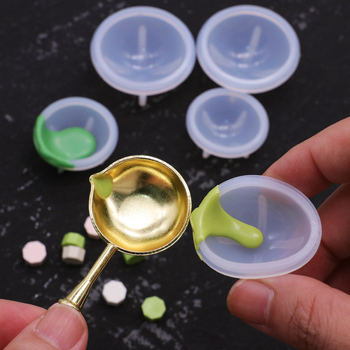 New double-headed silicone scraper dual-purpose silicone small scraper spoon stirring stick DIY cleaning fire paint wax fire paint tool