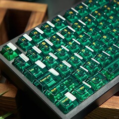 翡翠绿透明PC十字轴大全套原厂高度客制化机械键盘键帽