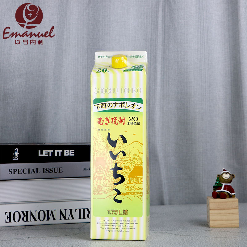 洋酒 IICHIKO 日本烧酒亦竹烧酒1.8L纸盒装 大麦烧酒蒸馏酒 现货