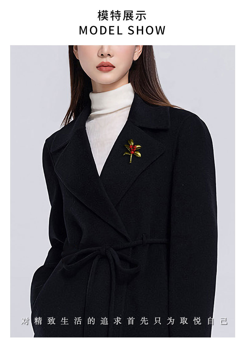 喜庆红色冬青果胸针小众设计时尚百搭植物胸花新品高级