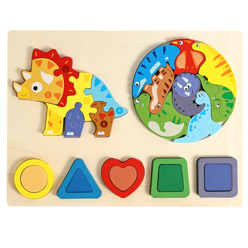 Nuevos productos de forma geométrica puzzle animal digital tridimensional puzzle tablero de dibujo de la educación temprana puzzle forma emparejada bloques de construcción