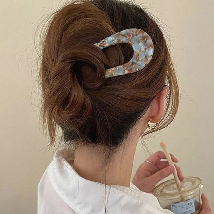 Diario de verano viajes fijos bolos de cabeza abrazadera de cabello en forma de U, abrazadera de cabello en forma de U, nuevo cabello de cabello de disco