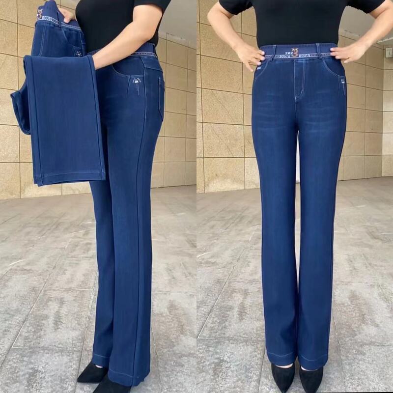 Middle-Aged and Elderly Women's Summer Thin High-Waisted High-Elastic Slim Slim Fashion Casual Elastic Waist Mom Pants