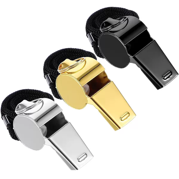 Genuine 304 Stainless Steel Whistle, High-Pitched Whistle, Outdoor Survival Neck Whistle, Referee Whistle for Sports Events