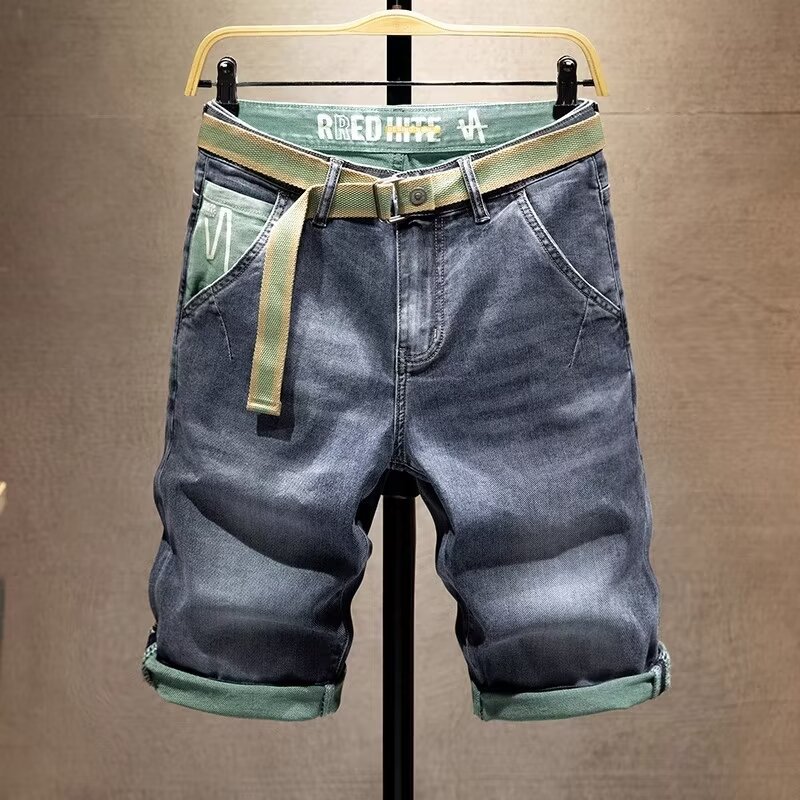 Carefully Selected 2025 New Denim Shorts for Men in Summer, Thin, Elastic, Loose, Straight, Trendyy, Versatile, Casual Trousers