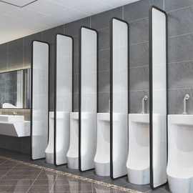 公共厕所隔断淋浴房玻璃卫生间隔板屏风便池男挡板商场酒店写字楼