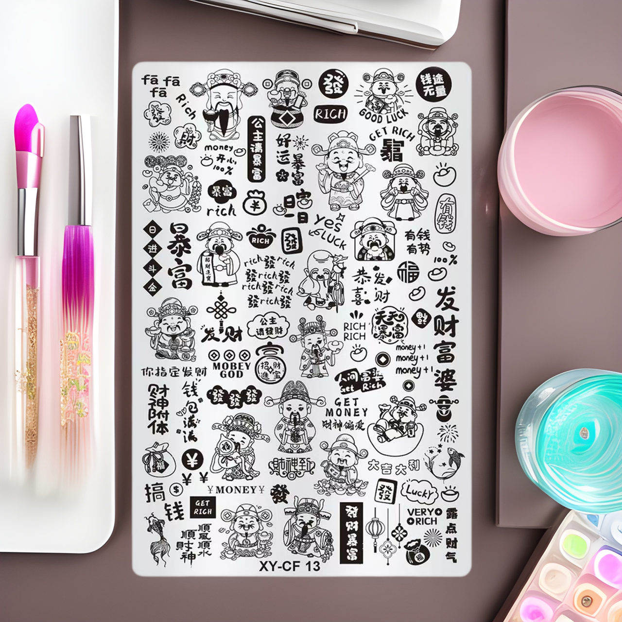 Impresión de manicuras de acero mariposa flor de impresión de encaje adhesivo de transferencia de placa de acero estricada plantilla de impresión de año de la serpiente