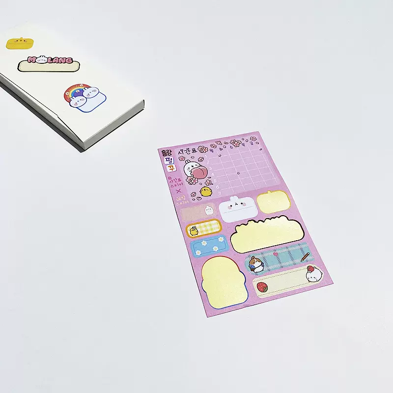 工厂直销环保无塑料彩色书写纸标签手帐本大张可移卡通可爱贴纸