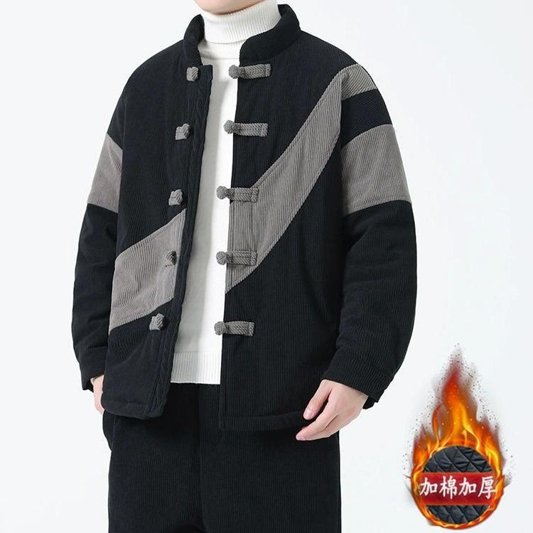 冬季外套男棉服加厚保暖中国风棉衣新中式男装灯芯绒国潮唐装棉袄