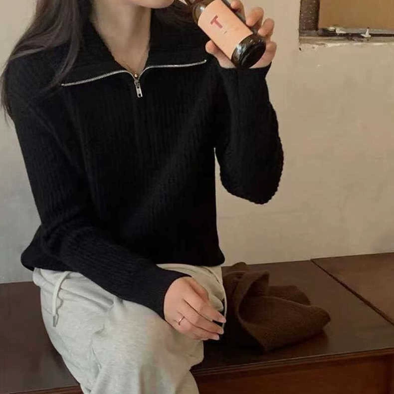 Fashionable woolen keep warm sweater, comfortable long-sleeve