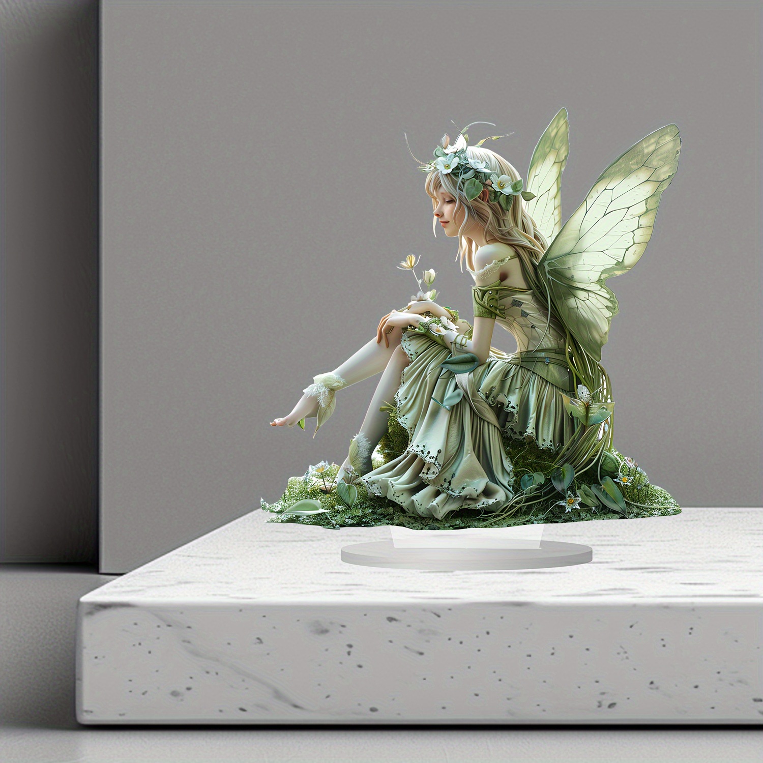 跨境绿色天使与仙女亚克力标牌励志桌面摆件牌家庭装饰送人礼物