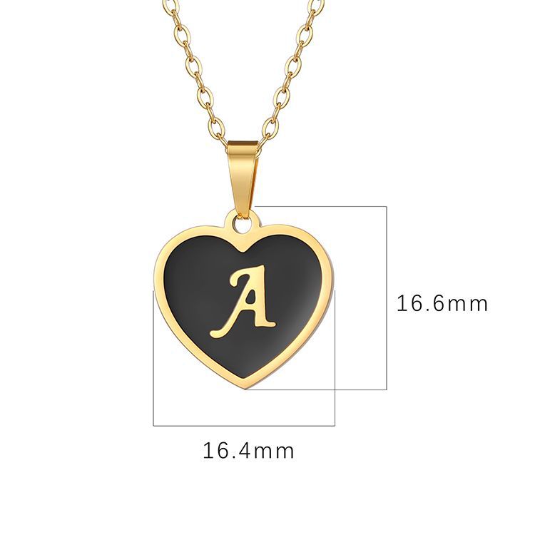 Nuevos productos europeos y americanos collar de letras de amor de acero inoxidable collar colgante inglés de acero de titanio dorado cadena de clavícula de aceite al por mayor